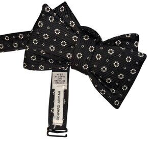 Edward armah Silk blue white polka dot double bow tie